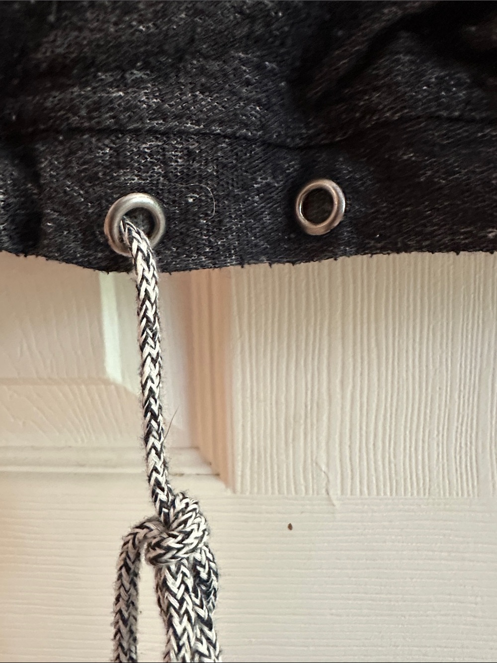 Maurice’s Gray and White Striped Pullover Hoodie - Picture 3 of 6